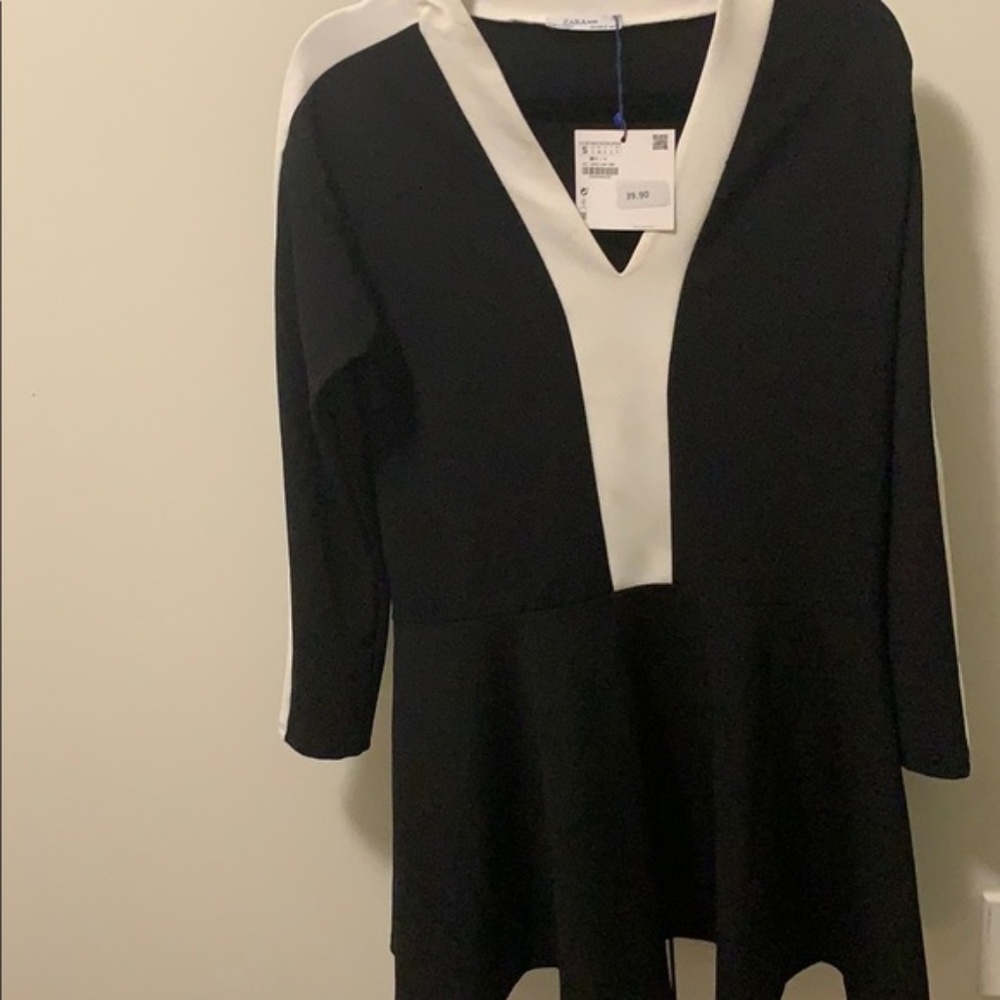 Zara ruffled color block dress
